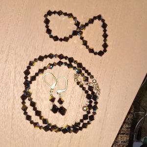 Peacock Bicone Crystal Beads Handcrafted Set